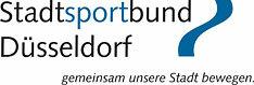 Logo des Stadtsportbundes Düsseldorf mit dem Slogan „gemeinsam unsere Stadt bewegen“.